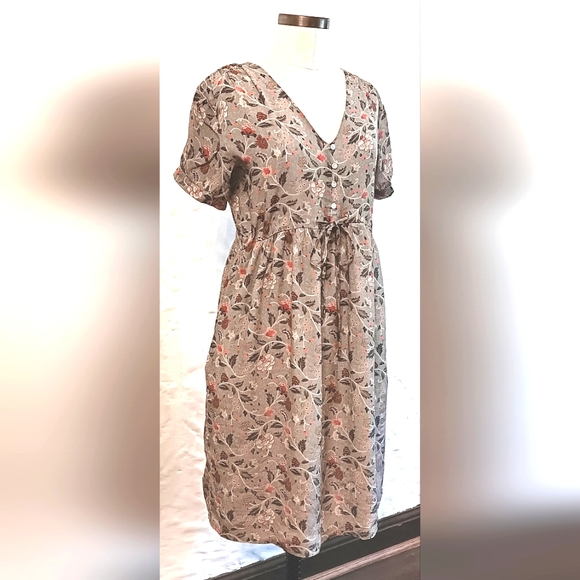 Madewell Reistor Bemberg cupro modest babydoll midi dress. Size small. - Picture 2 of 7